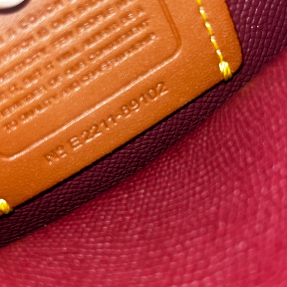 Coach Charlie Red Pebble Leather Cross Body Bucket Bag - Picture 9 of 16